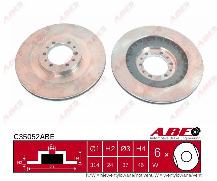 C35052ABE ABE Тормозной диск