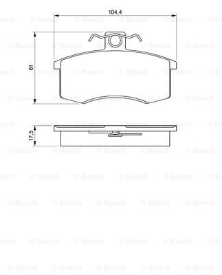 0986491700 BOSCH Комплект тормозных колодок, дисковый тормоз