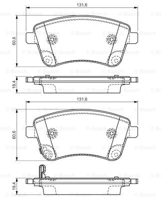 0986494552 BOSCH Комплект тормозных колодок, дисковый тормоз