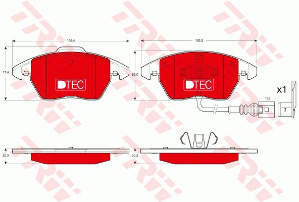 GDB1550DTE TRW Комплект тормозных колодок, дисковый тормоз