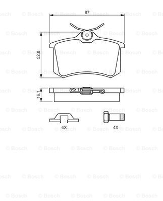 0986494621 BOSCH Комплект тормозных колодок, дисковый тормоз