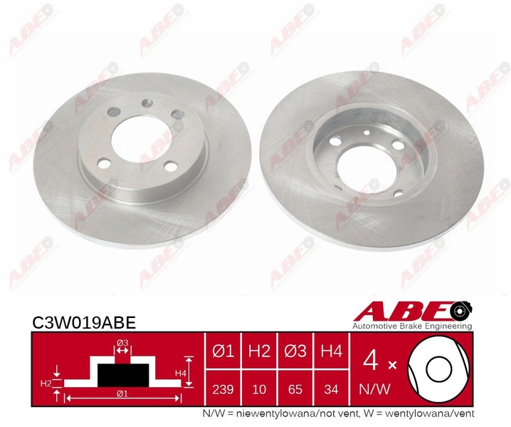 C3W019ABE ABE Тормозной диск