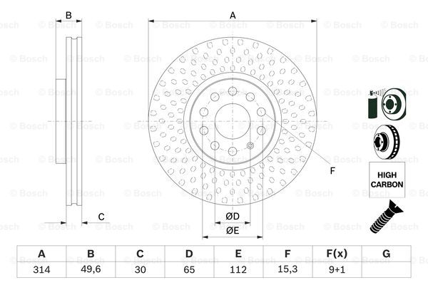 0986479735 BOSCH Тормозной диск