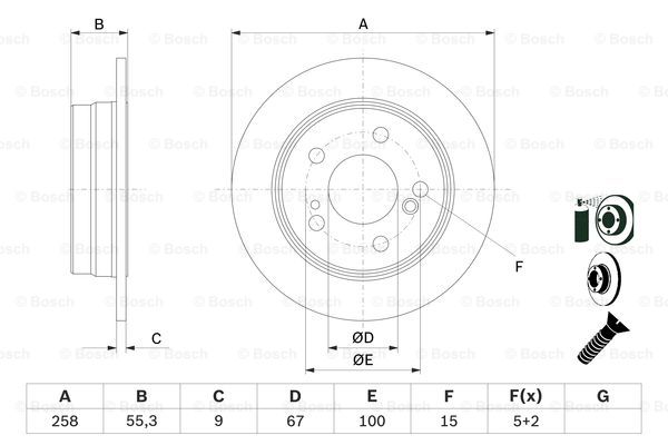 0986478188 BOSCH Тормозной диск