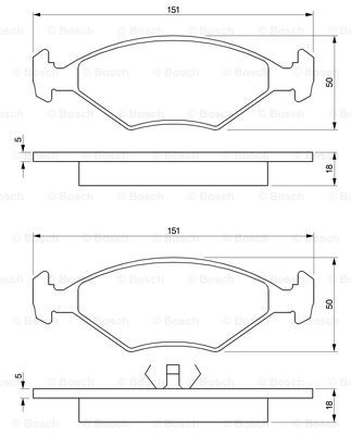 0986424458 BOSCH Комплект тормозных колодок, дисковый тормоз