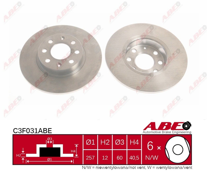 C3F031ABE ABE Тормозной диск