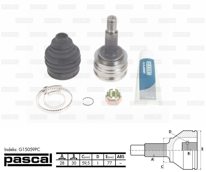 G15059PC PASCAL ШРУС приводной компл.