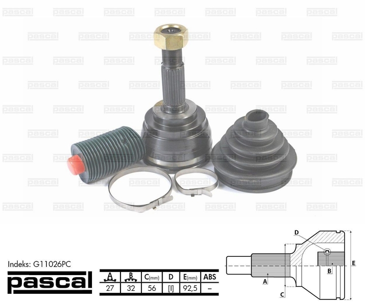 G11026PC PASCAL ШРУС приводной компл.