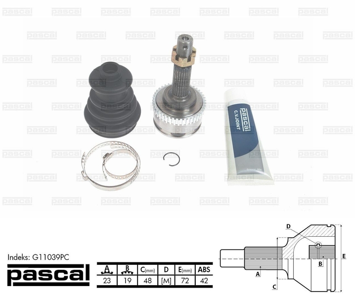 G11039PC PASCAL ШРУС приводной компл.