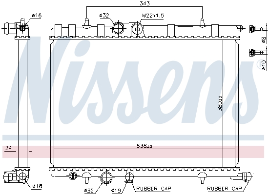 63502A NISSENS Основной радиатор (двигателя)