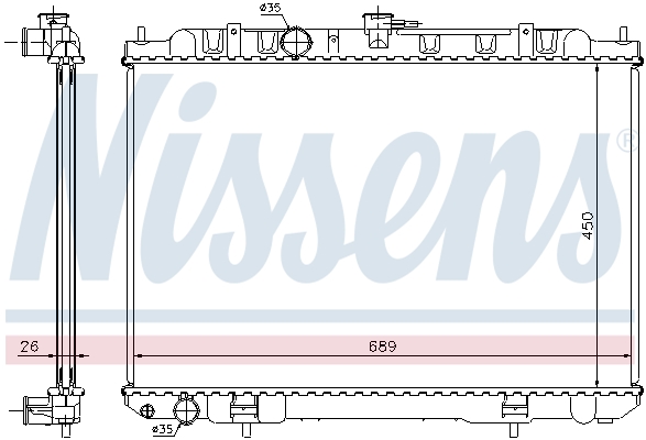 68705A NISSENS Основной радиатор (двигателя)