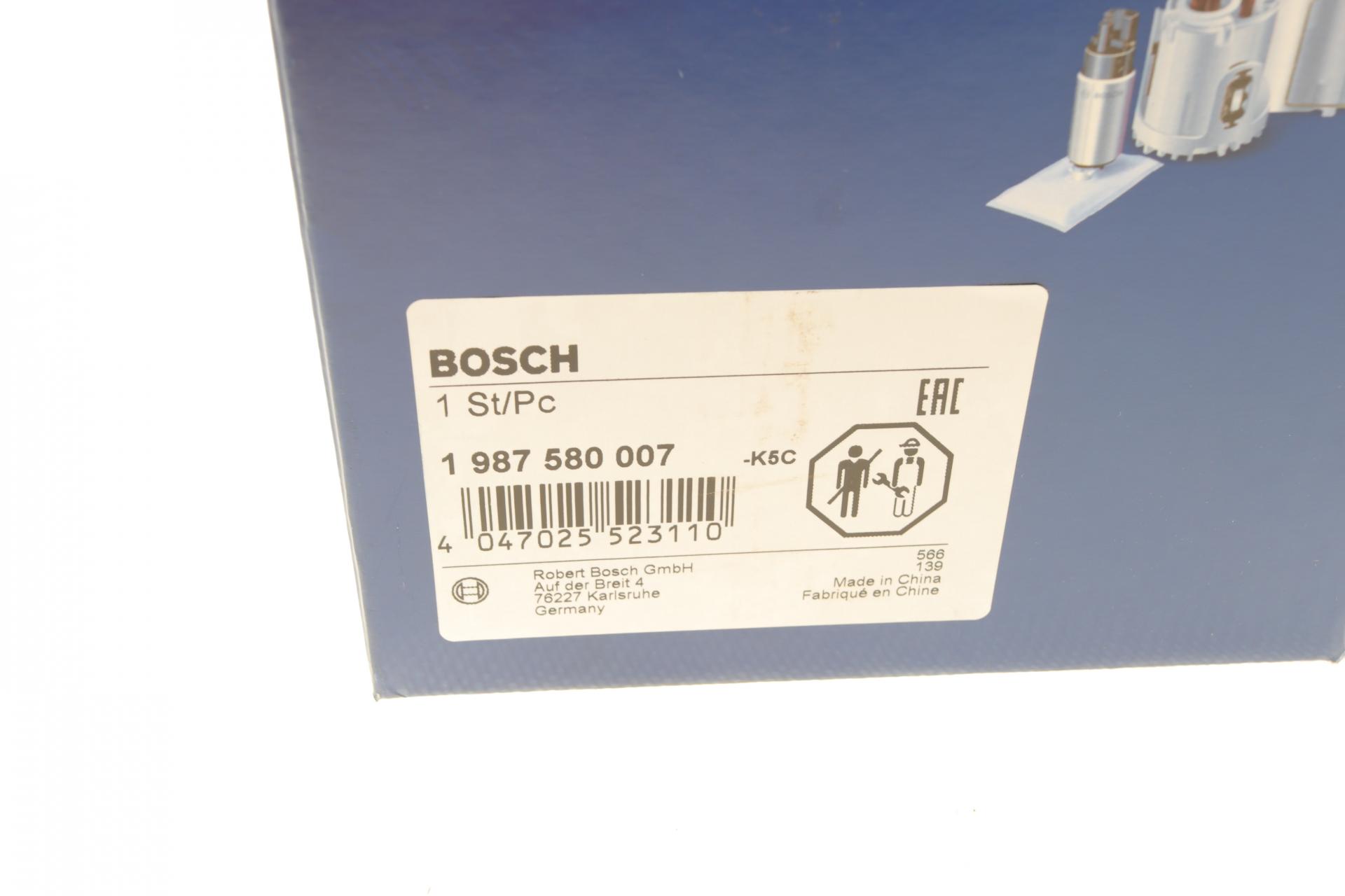 1987580007 BOSCH Насос топливный Renault Megane II 1.4-2.0 03-09 (электро)