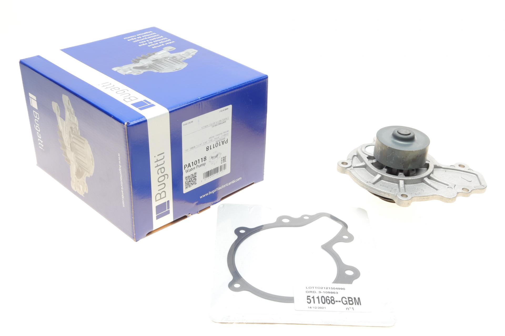 PA10118 BUGATTI Помпа воды Chevrolet Lacetti/Nubira/Captiva 2.0D 07-/Cruze 2.0CDI 09- (R/B) (7 лоп)