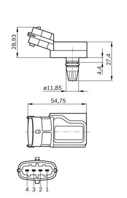 0281002573 BOSCH Датчик давления наддува Renault Master II 1.9 - 2.5DCI