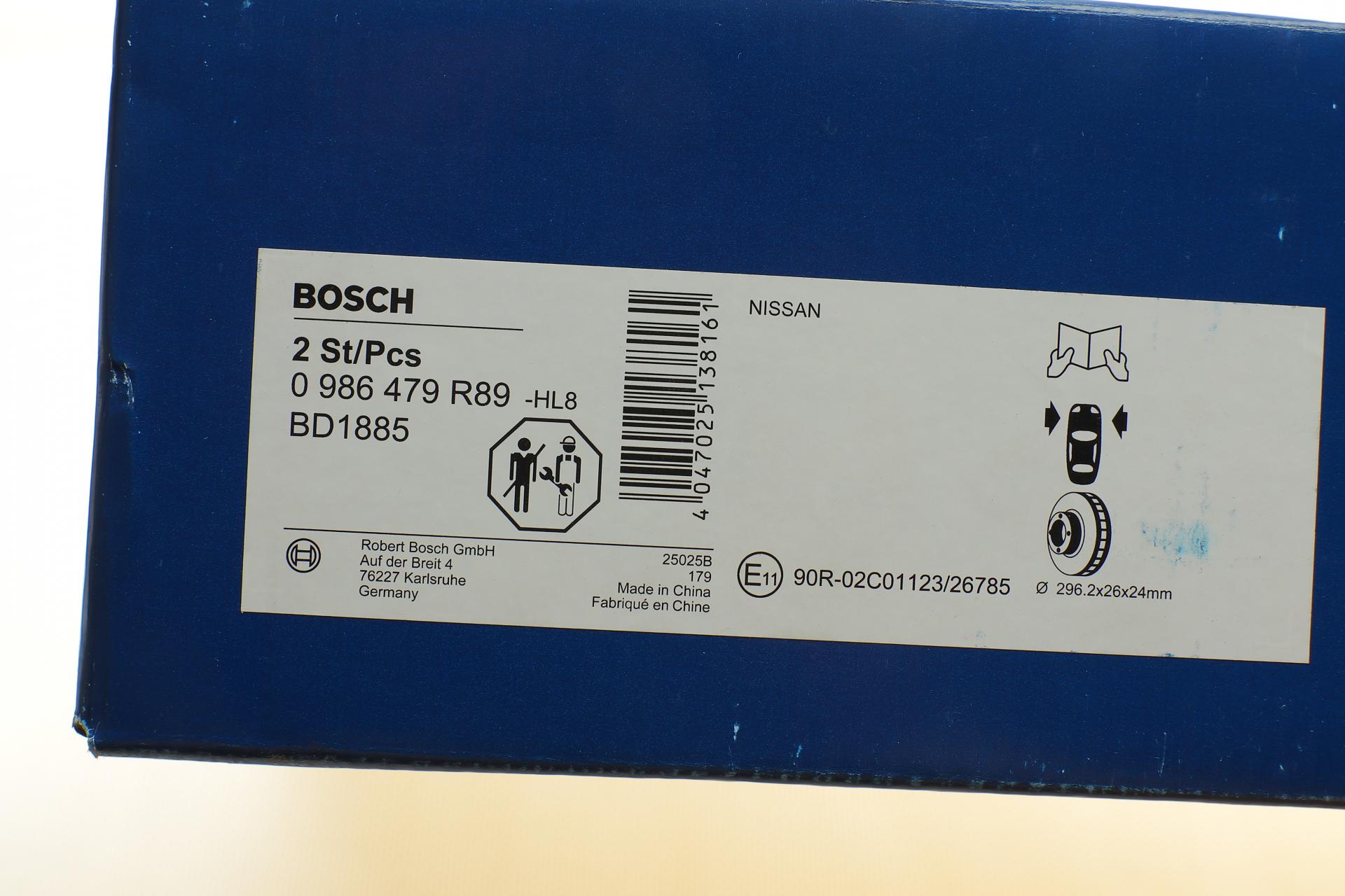 0986479R89 BOSCH Тормозной диск