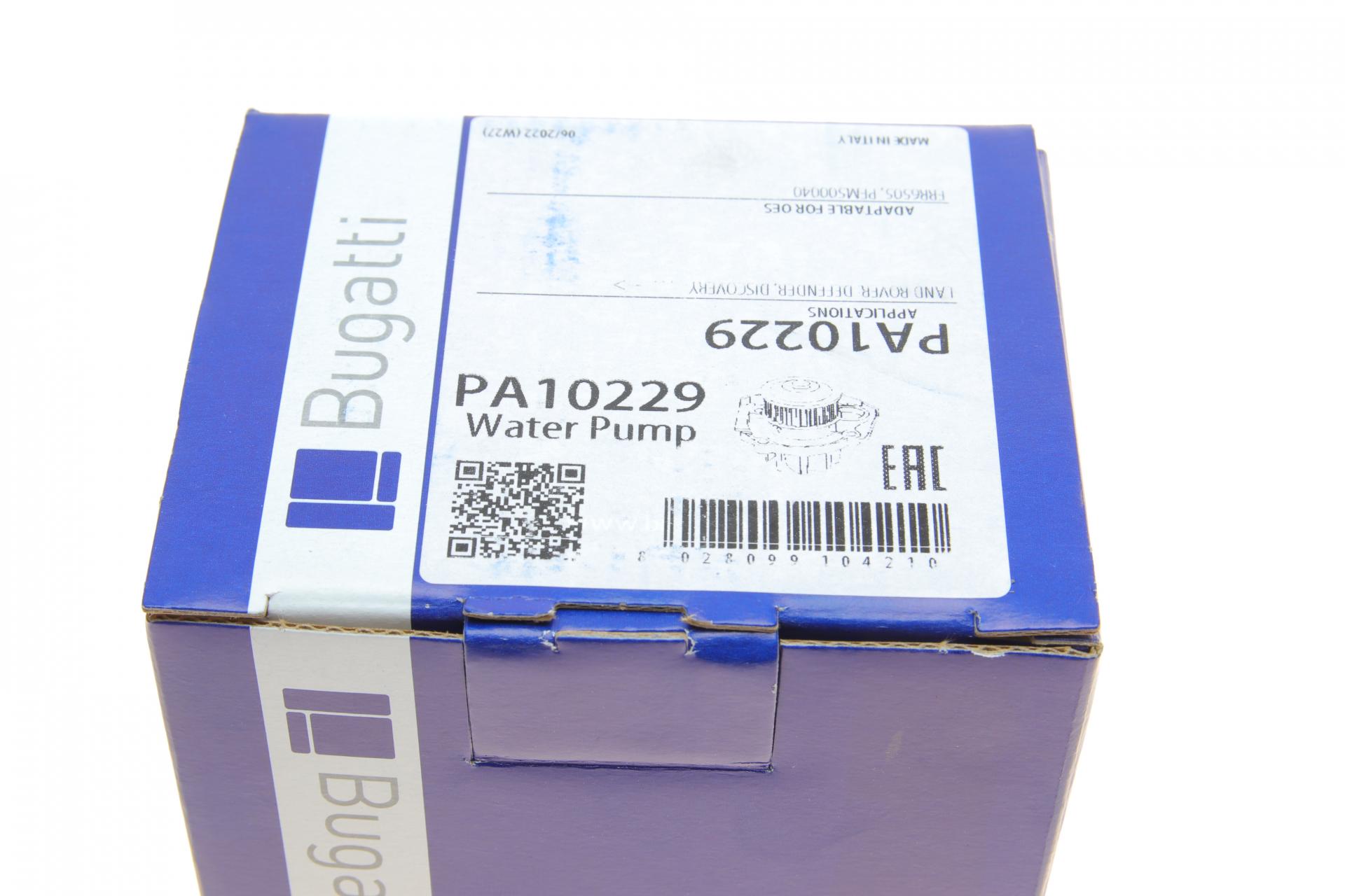 PA10229 BUGATTI Помпа воды Land Rover Discovery 2.5Td5 98-04/Defender 2.5Td5 98-16 (B/B) (6 лоп)