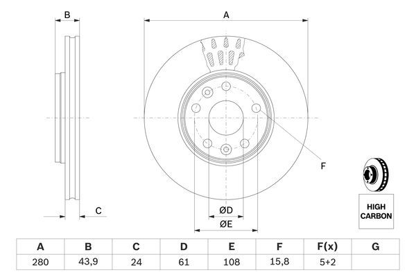 0986479555 BOSCH Тормозной диск