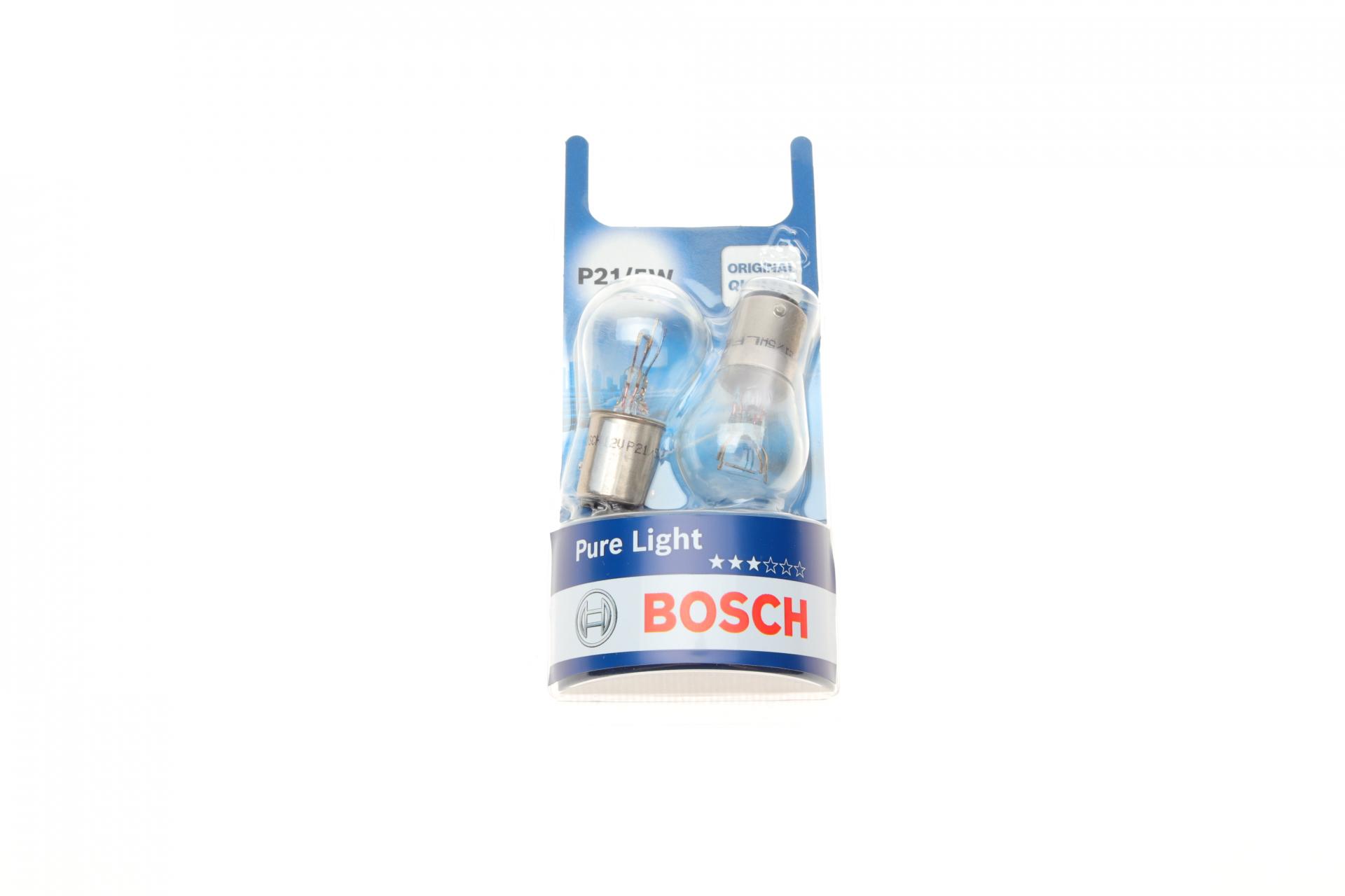 1987301016 BOSCH Автолампа P21/5W 12V 21/5W BAY15d Pure Light (BL)