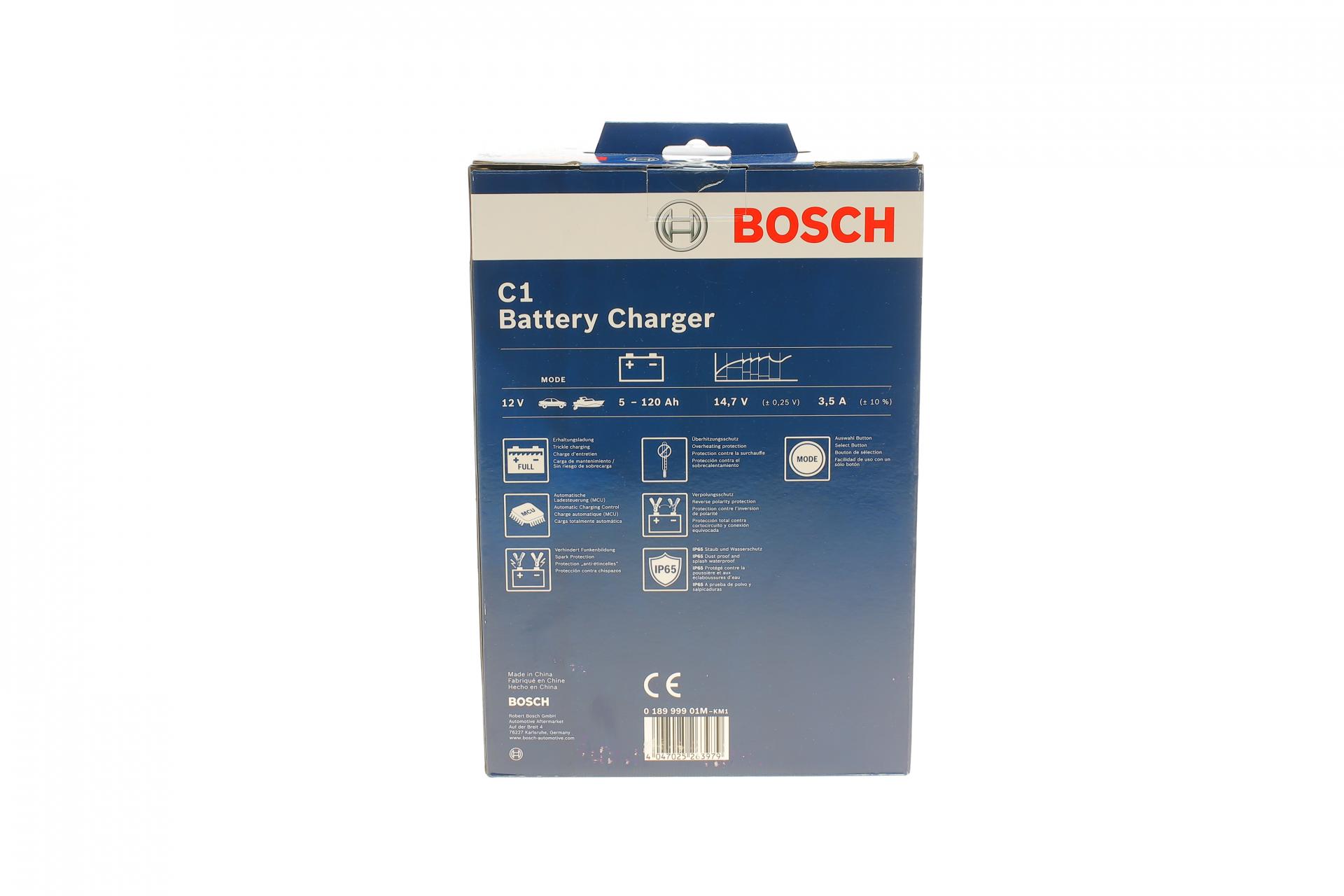 018999901M BOSCH Зарядное устройство C1 (12v) (для аккумуляторов емкостью до 120 Ah)