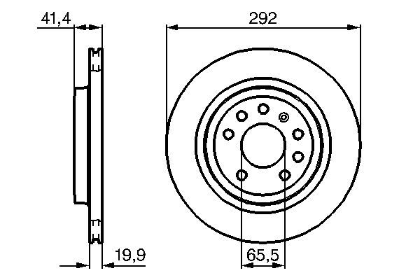 0986479142 BOSCH Диск тормозной (задний) Opel Signum/Vectra C 02-09 (292x20)