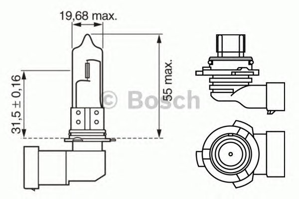 1987302153 BOSCH Лампа накаливания, фара дальнего света; Лампа накаливания, основная фара; Лампа накаливания, противотуманная фара