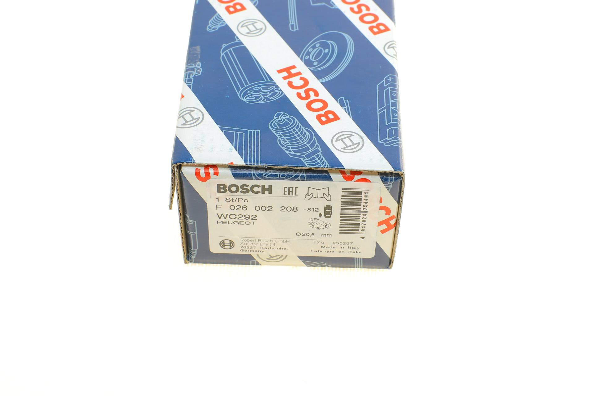 F026002208 BOSCH Цилиндр тормозной (задний) Peugeot 207 06-15/405 I/II 87-99 (L)