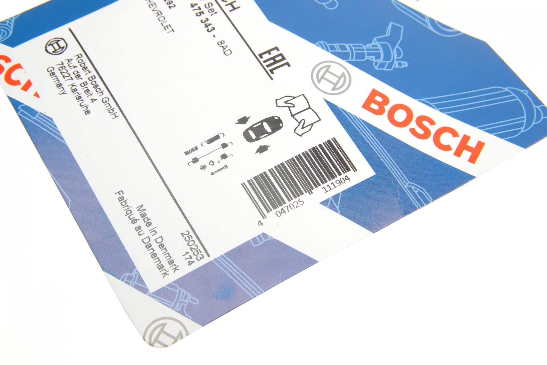 1987475343 BOSCH Комплект пружинок колодок ручника Chevrolet Lacetti/Nubira 1.4-2.0D 05-