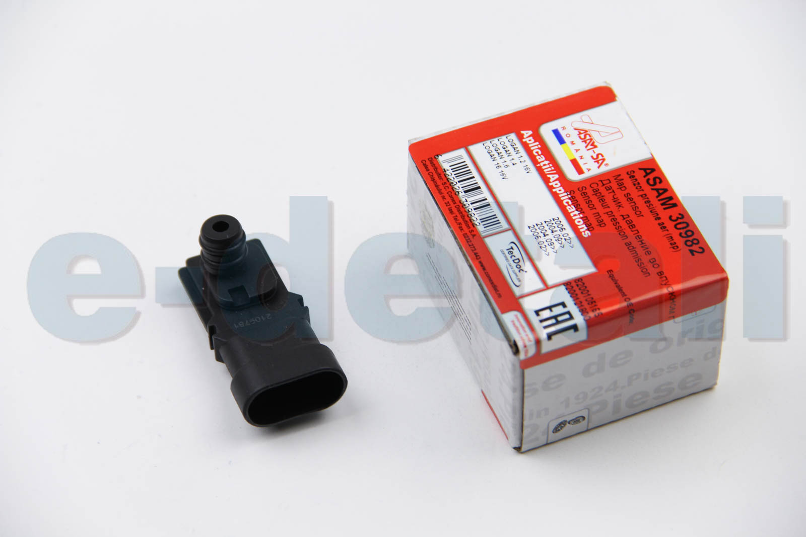 30982 ASAM Датчик давления наддува Duster/Logan/Kangoo/Vivaro/Sandero 1.4/1.6/1.8/2.0 01- (впуск. коллектор)