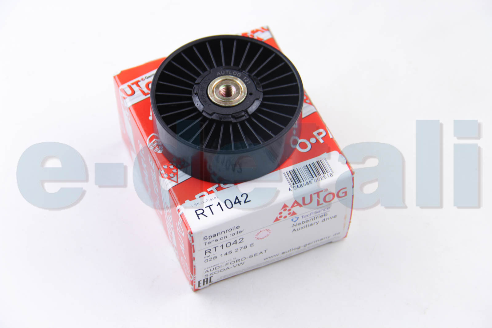 RT1042 AUTLOG Ролік гладкий 1.9/2.4/2.5TDI/1.6/1.8/2.0 Golf III/IV/Passat B3/B4/T4/Octavia/A6