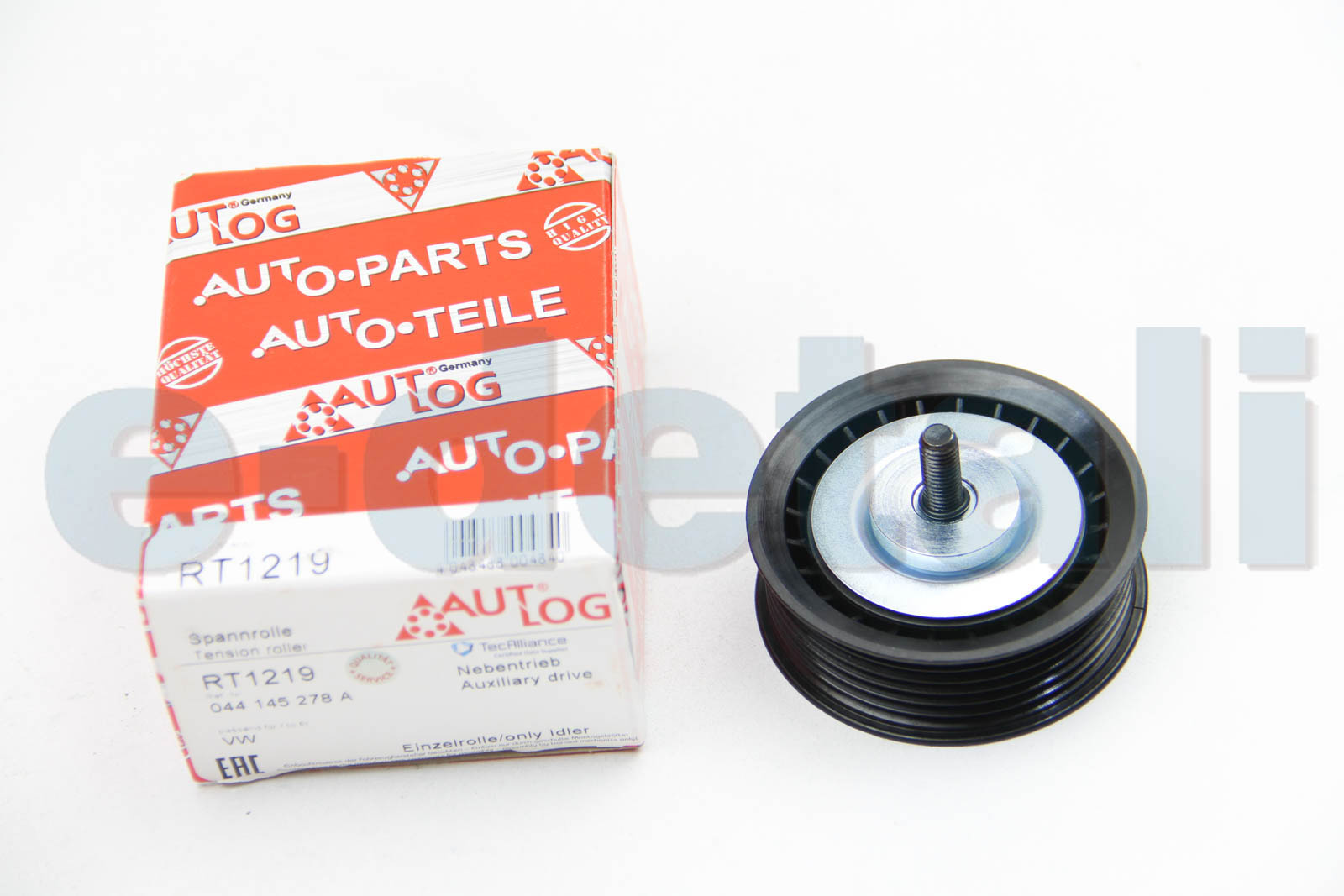 RT1219 AUTLOG Ролик направляющий 2.4D/2.5TDI/2.0/2.5i  T4 (ручейк.)