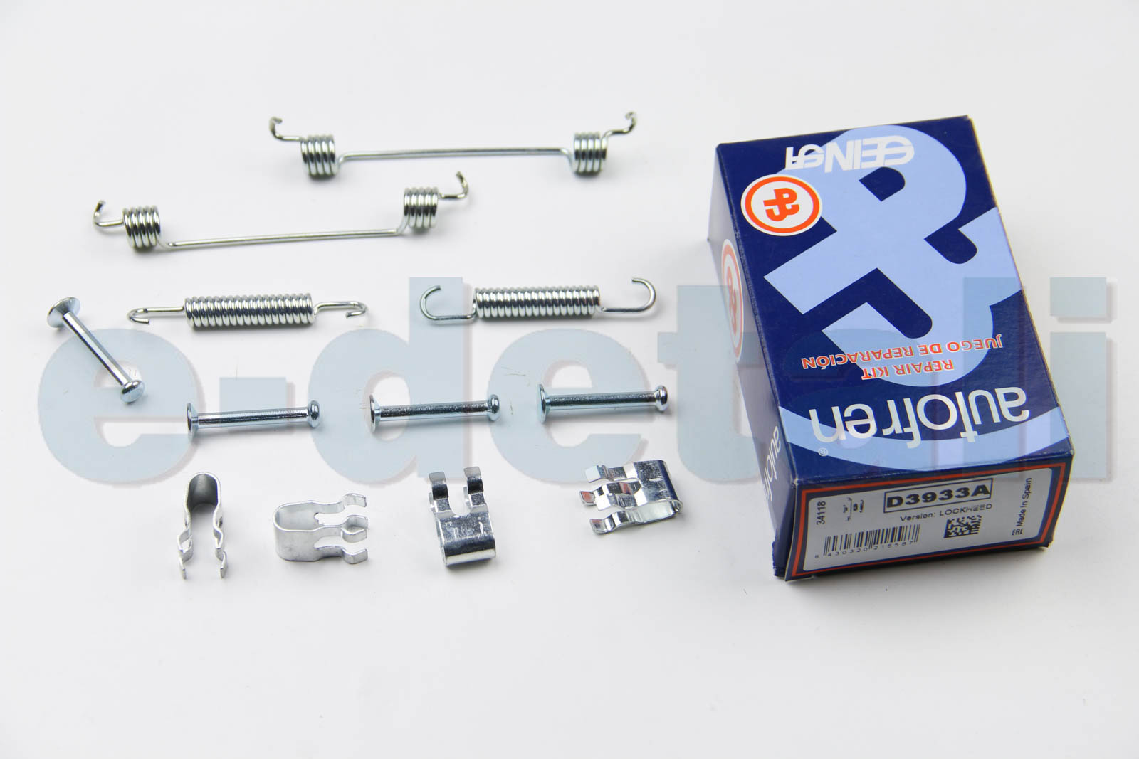 D3933A AUTOFREN SEINSA Комплект пружинок барабанных тормозов зад PUNTO 99-12 180х30