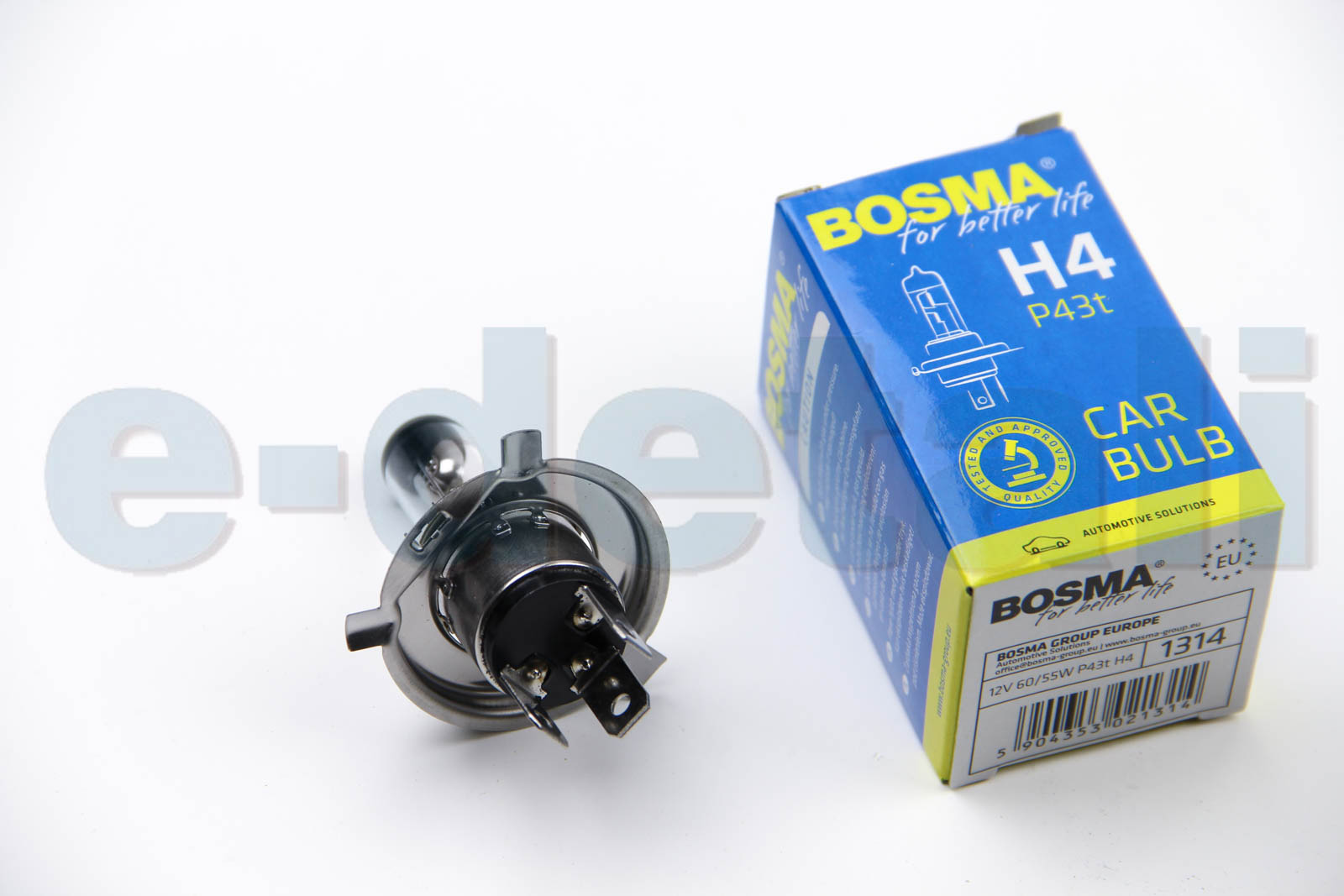 1314 BOSMA Автолампа H4 12V 60/55W P43T