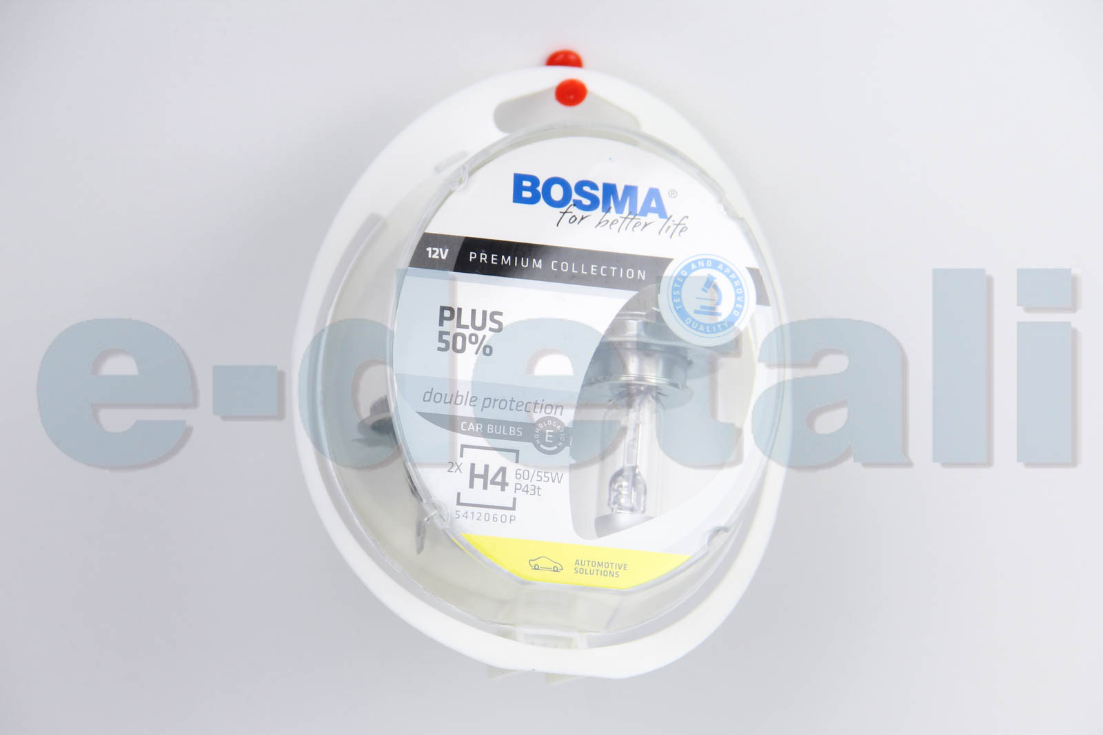 3929 BOSMA Автолампа H4 PLUS 50% 12V 60/55W P43T Упаковка 2шт