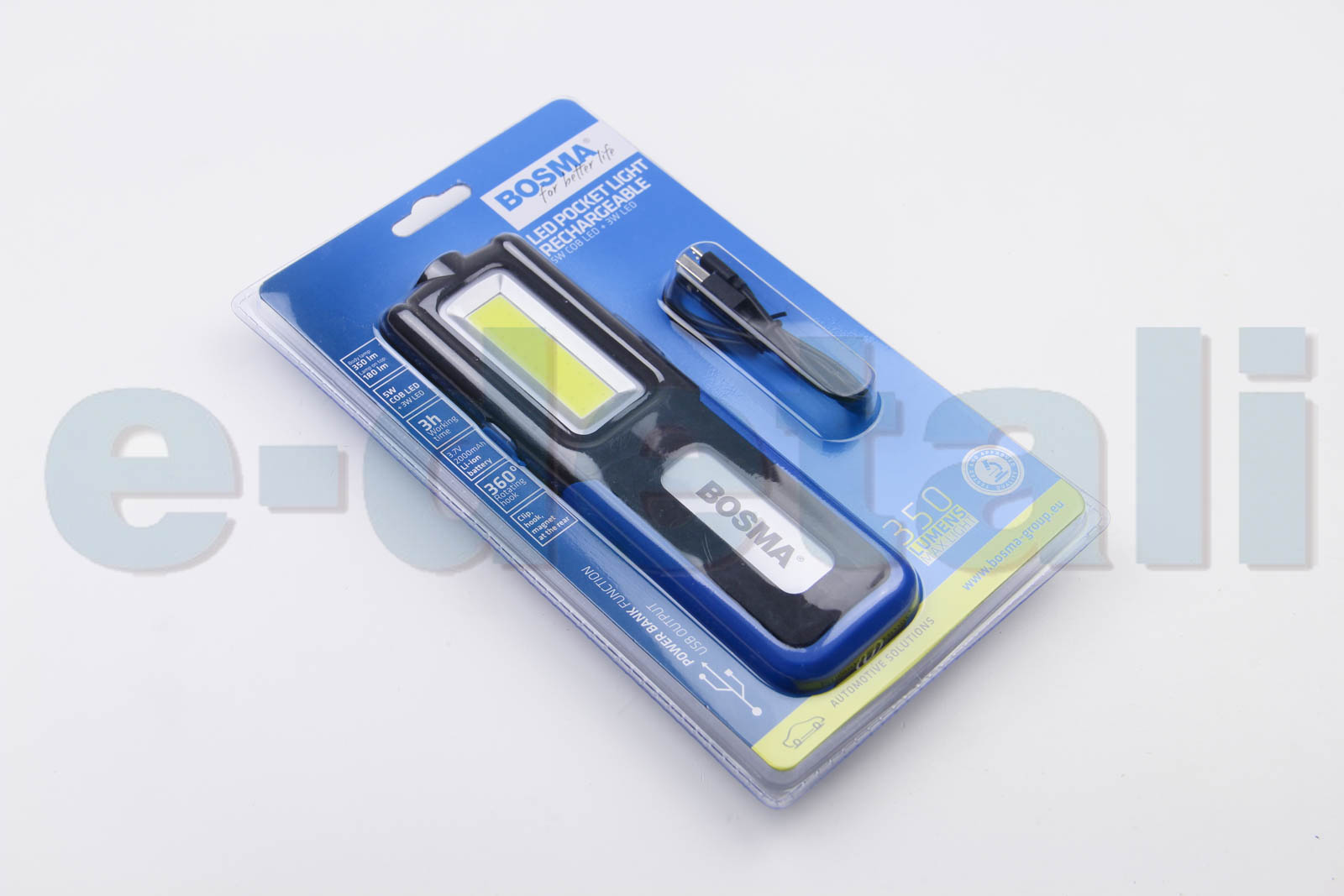 6780 BOSMA Фонарик LED 350 Lm POCKET RECHARGEABLE (blister 1 pc)