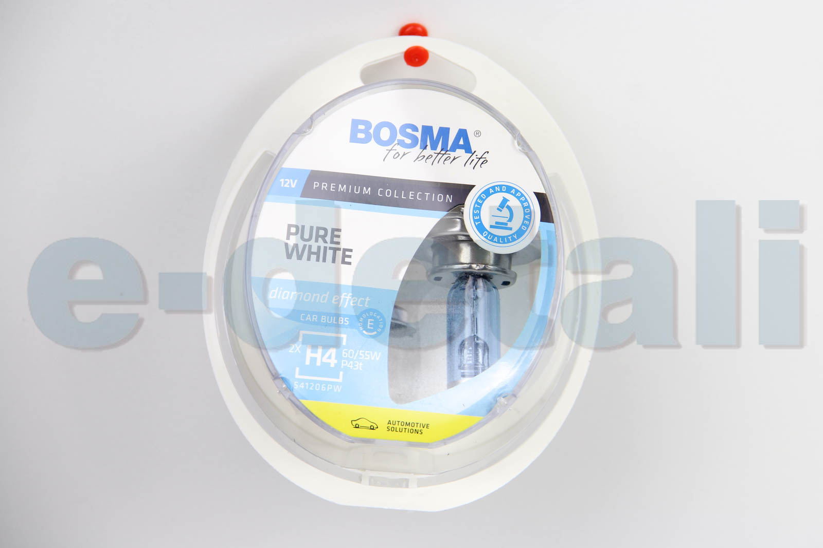 8887 BOSMA Автолампа H4 PURE WHITE 12V 60/55W P43T Упаковка 2шт