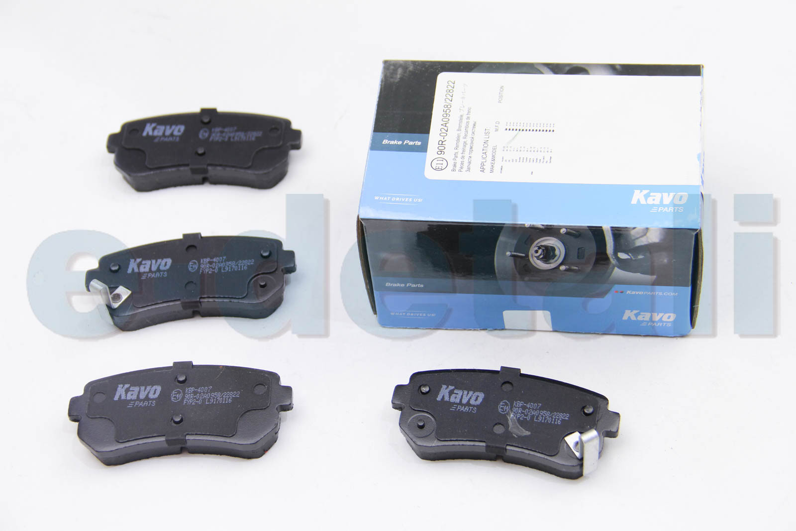 KBP4007 KAVO PARTS Комплект тормозных колодок, дисковый тормоз