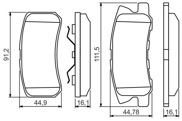 0986495357 BOSCH Комплект тормозных колодок, дисковый тормоз