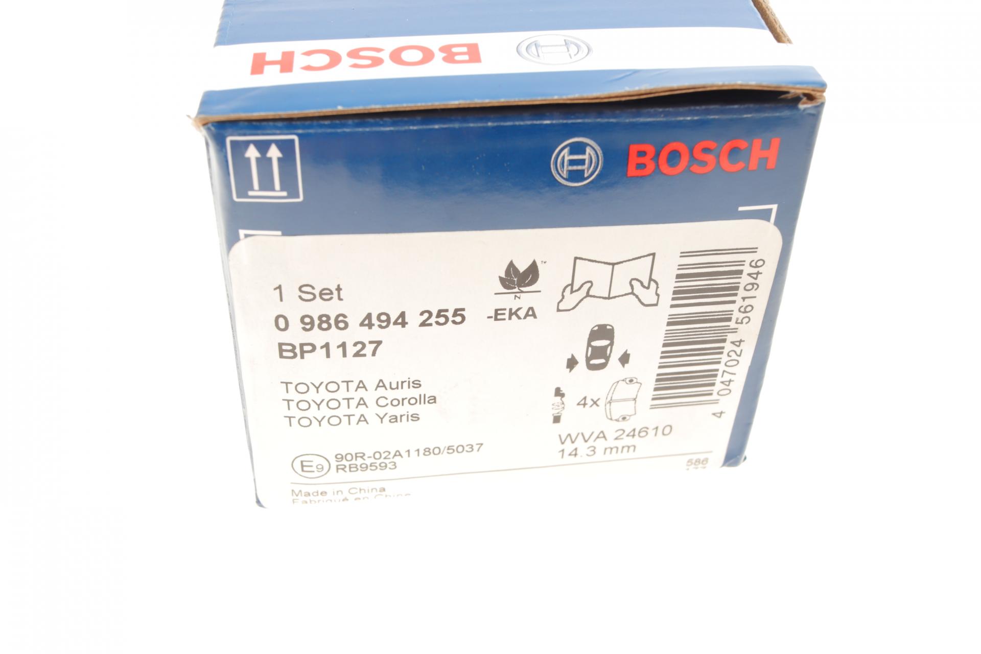 0986494255 BOSCH Комплект тормозных колодок, дисковый тормоз