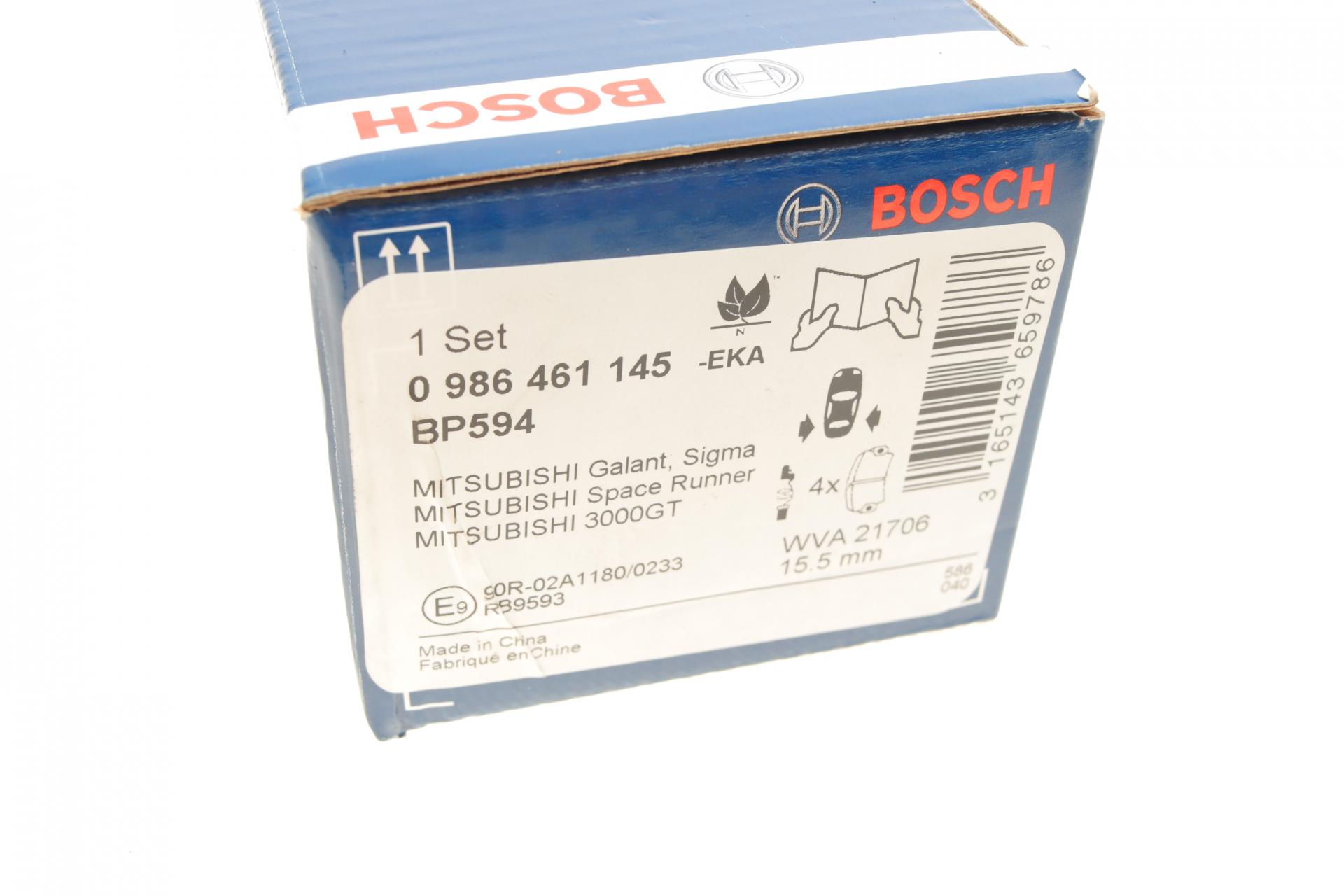 0986461145 BOSCH Комплект тормозных колодок, дисковый тормоз